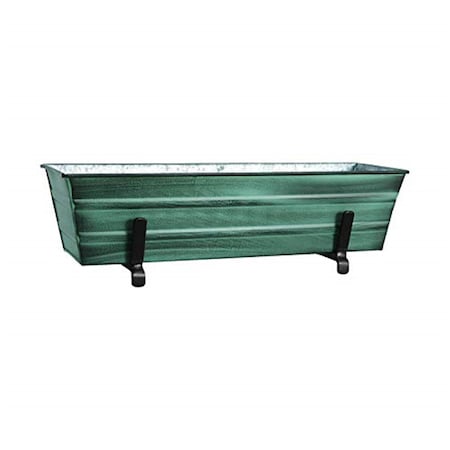 Achla Designs Achla C08-K6 2 x 6 Railings Flower Box with Brackets; Green - Small C08-K6